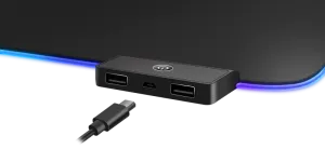 Defender - Gamer egérpad Black XXL HUB Light