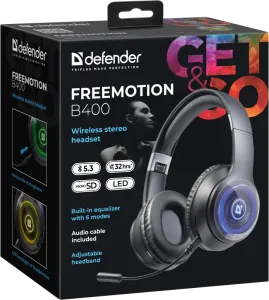 Defender - Vezeték nélküli sztereó headset FreeMotion B400