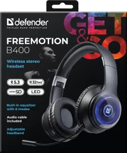 Defender - Vezeték nélküli sztereó headset FreeMotion B400