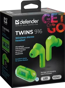 Defender - Vezeték nélküli sztereó headset Twins 916