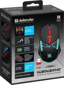 Defender - Vezeték nélküli gamer egér Horrodine GM-237