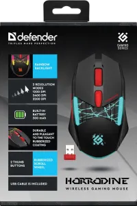 Defender - Vezeték nélküli gamer egér Horrodine GM-237