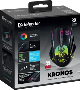 Defender - Vezeték nélküli gamer egér Kronos GM-695