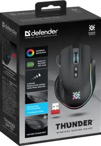 Defender - Vezeték nélküli gamer egér Thunder GM-213