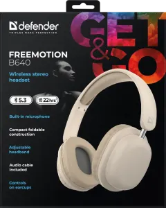 Defender - Vezeték nélküli sztereó headset FreeMotion B640