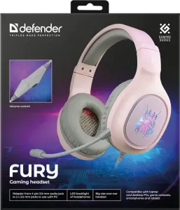 Defender - Gamer fejhallgató Fury