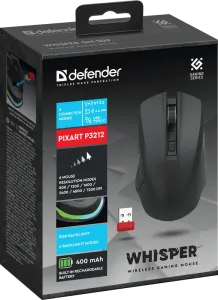 Defender - Vezeték nélküli gamer egér Whisper GM-209