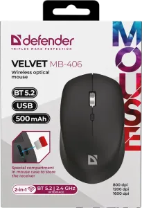 Defender - Vezeték nélküli optikai egér Velvet MB-406