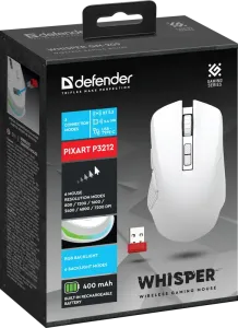 Defender - Vezeték nélküli gamer egér Whisper GM-209