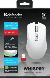Defender - Vezeték nélküli gamer egér Whisper GM-209