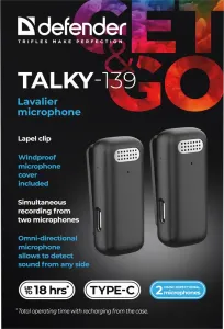 Defender - Csíptetős mikrofonok Talky-139