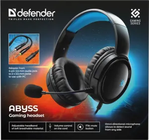 Defender - Gamer fejhallgató Abyss