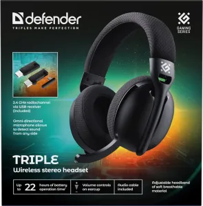 Defender - Vezeték nélküli sztereó headset Triple