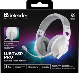 Defender - Vezeték nélküli sztereó headset Weaver PRO