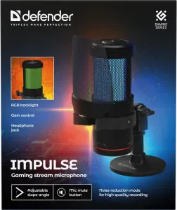 Defender - Gaming stream mikrofon Impulse GMC 400