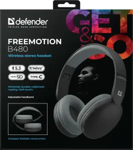 Defender - Vezeték nélküli sztereó headset FreeMotion B480
