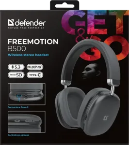 Defender - Vezeték nélküli sztereó headset FreeMotion B500