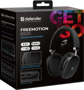 Defender - Vezeték nélküli sztereó headset FreeMotion B500