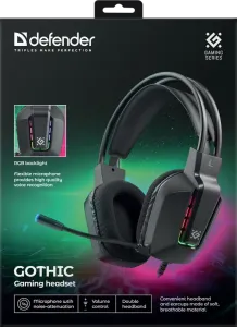 Defender - Gamer fejhallgató Gothic