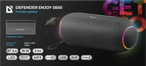 Defender - Hordozható hangszóró Enjoy S650