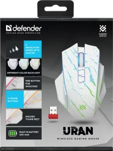 Defender - Vezeték nélküli gamer egér Uran GM-503