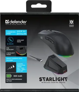 Defender - Vezeték nélküli gamer egér Starlight GM-186