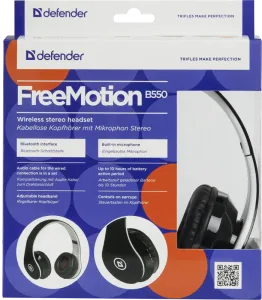 Defender - Vezeték nélküli sztereó headset FreeMotion B550