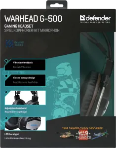 Defender - Gamer fejhallgató Warhead G-500