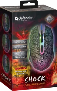 Defender - Vezetékes gamer egér Shock GM-110L