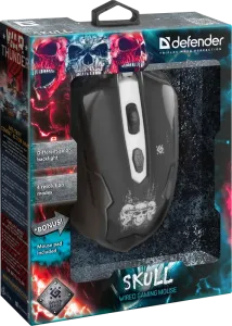 Defender - Vezetékes gamer egér Skull GM-180L