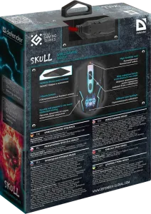 Defender - Vezetékes gamer egér Skull GM-180L
