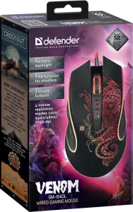 Defender - Vezetékes gamer egér Venom GM-640L