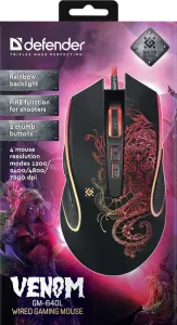 Defender - Vezetékes gamer egér Venom GM-640L