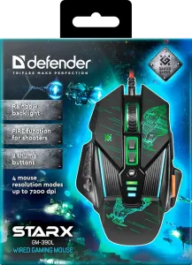 Defender - Vezetékes gamer egér sTarx GM-390L