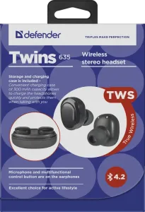 Defender - Vezeték nélküli sztereó headset Twins 635