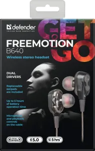 Defender - Vezeték nélküli sztereó headset FreeMotion B640