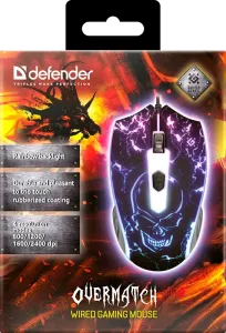Defender - Vezetékes gamer egér Overmatch GM-069