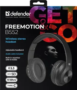 Defender - Vezeték nélküli sztereó headset FreeMotion B552