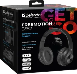 Defender - Vezeték nélküli sztereó headset FreeMotion B552