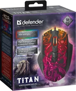 Defender - Vezetékes gamer egér Titan GM-650L
