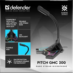 Defender - Gaming stream mikrofon Pitch GMC 200