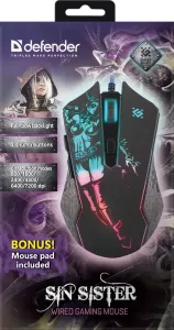 Defender - Vezetékes gamer egér Sin'Sister GM-933
