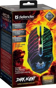 Defender - Vezetékes gamer egér Dark Agent GM-590L