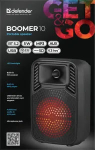 Defender - Hordozható hangszóró Boomer 10