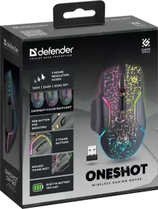 Defender - Vezeték nélküli gamer egér Oneshot GM-067
