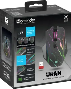 Defender - Vezeték nélküli gamer egér Uran GM-503