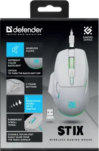 Defender - Vezeték nélküli gamer egér Stix GM-009