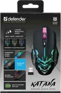 Defender - Vezeték nélküli gamer egér Katana GM-511